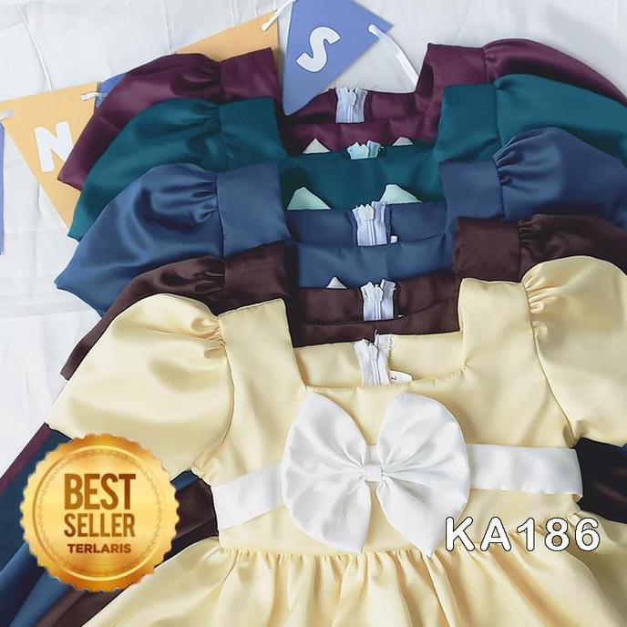 Emerald Blue Emerald Green Burgundy Coklat Mahogany Soft Yellow Dress Anak Usia 2 3 Tahun Model Terb
