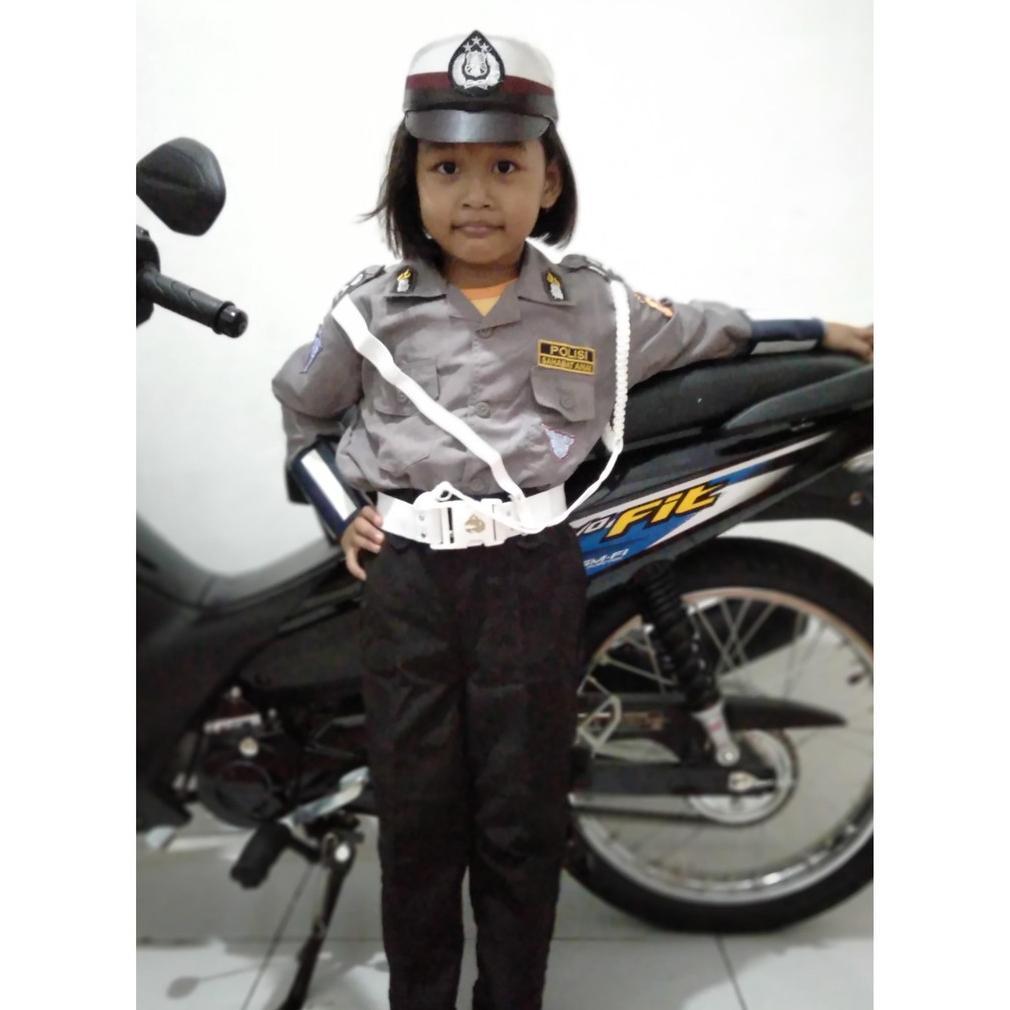 Free Ongkir Baju Profesi Polwan Anak Hijab Kostum Polwan Anak Baju Polisi Anak