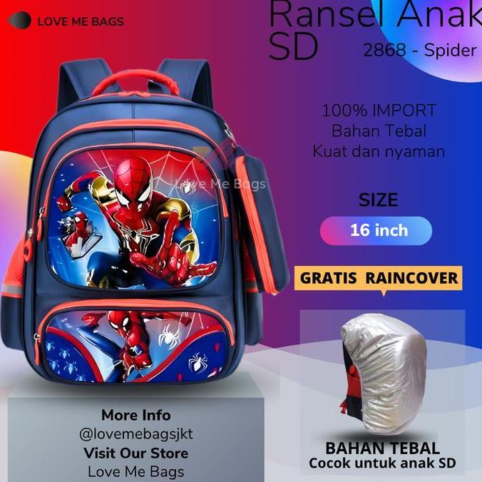 TERLARIS LMB TAS ANAK SEKOLAH LAKI LAKI SD IMPORT BAHAN NILON PREMIUM KARAKTER SUPERHERO SONIC NARUT