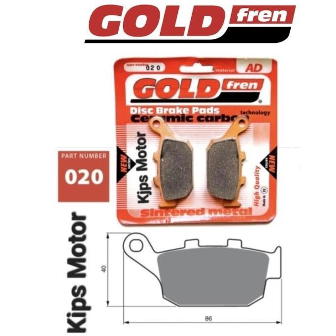 Kampas rem belakang Kawasaki Z 800 Z800 Z 900 Z900 ABS  Gold Fren 020 - Kaliper Nissin