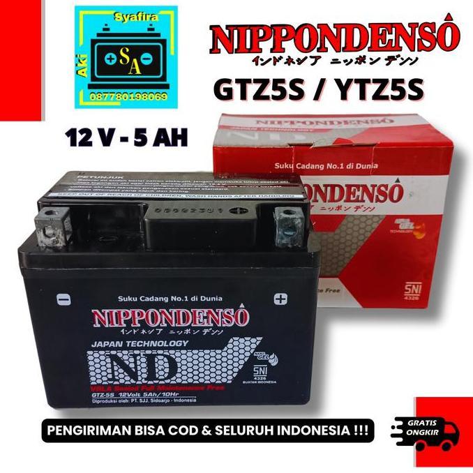 Promo Aki Motor Beat, Vario 110, Scoopy, Spacy, Revo Gtz5S Nippondenso Gell Cod