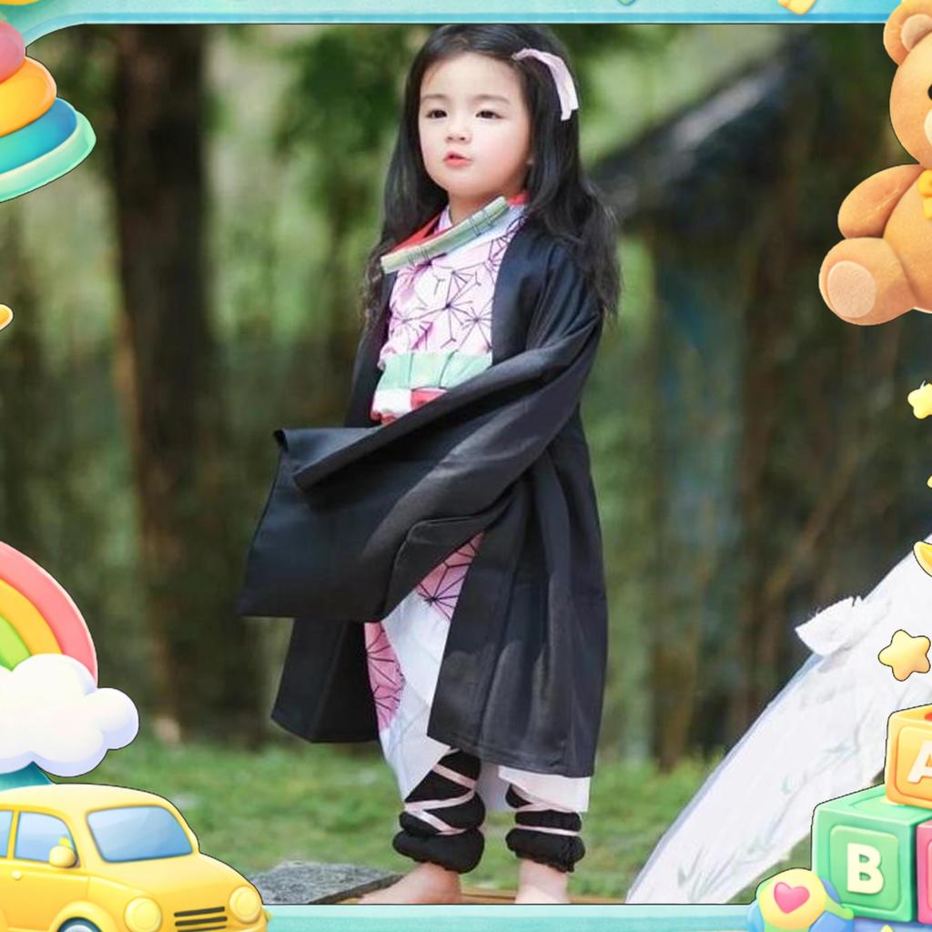 Kostum Kimetsu No Yaiba Anak Costume Kids Cosplay Nezuko Kimetsu No Yaiba Haori Nezuko Costume
