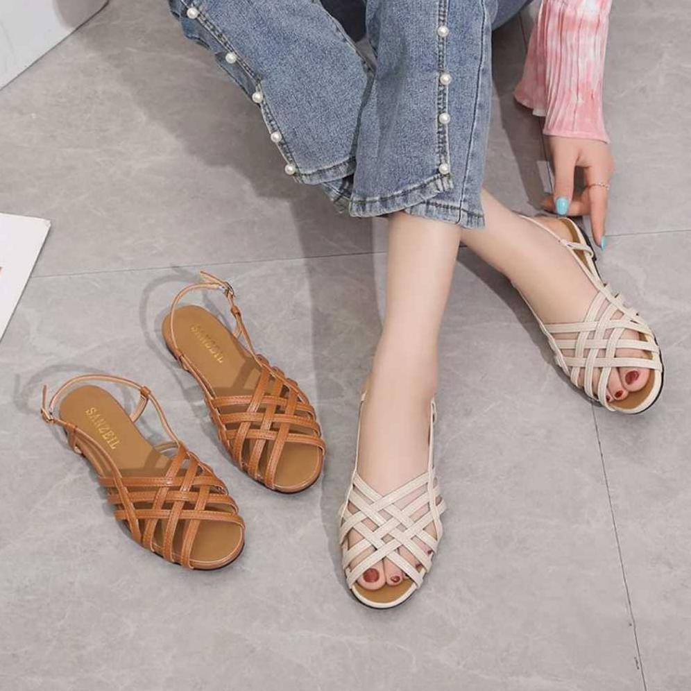 PROMO AuroraCollections - SANDRINA Flats Sepatu Wanita Model Balet Anyam Flat Shoes Anggun