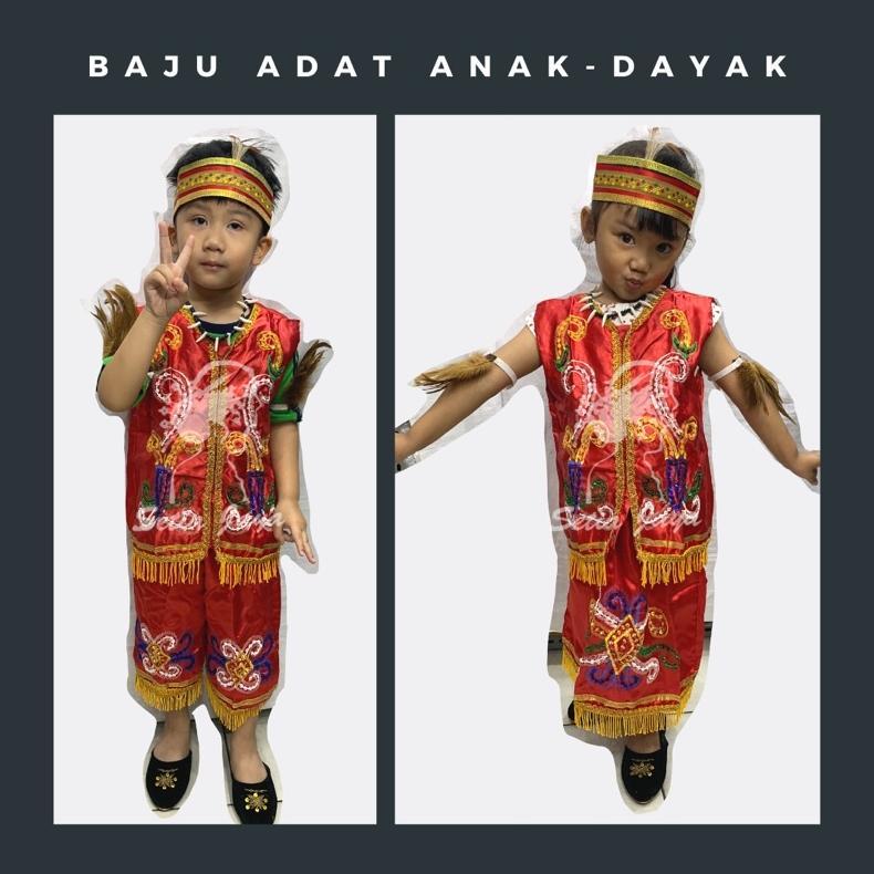 Free Ongkir Baju Adat Anak Dayak/ Baju Tari Dayak Kalimantan/ Kostum Carnaval