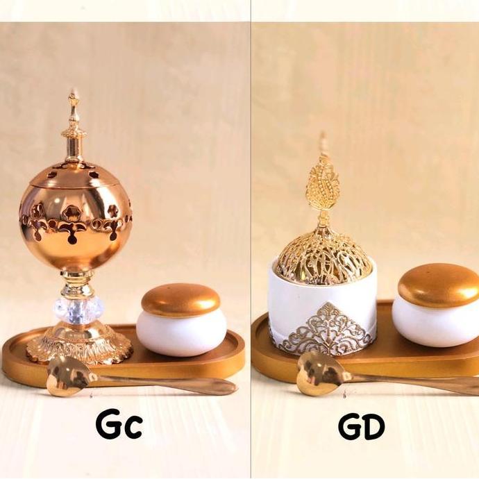 mabkhara set gold 4in1 Dupa tempat bakar dupa