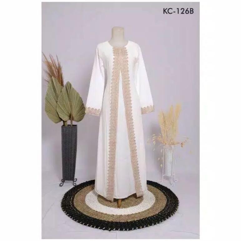 OFFICIAL Abaya coklat /baju gamis putih tulang busana manasik lebaran murah