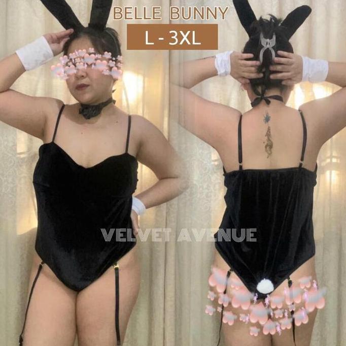 NEW TERMURAH  LINGERIE COSTUME COSPLAY BIGSIZE JUMBO XL BUNNY OPEN CROTCH BELLE BELUDRU ORI