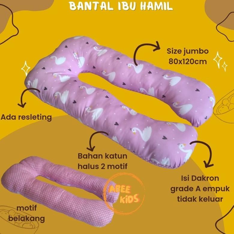 Unik Bantal Ibu Hamil Jumbo Motif Resleting Silikon
