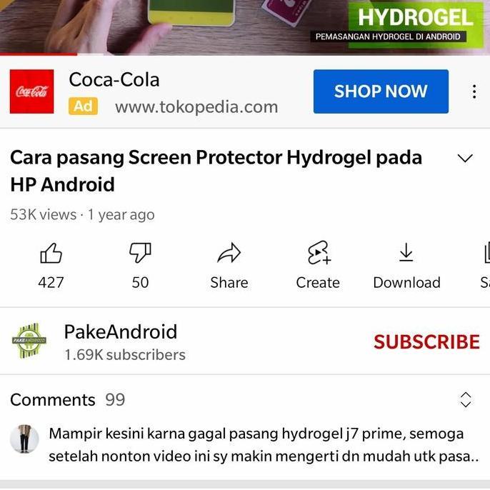 anti gores layar ADVAN tab A8 2022 hydrogel free anti gores kamera