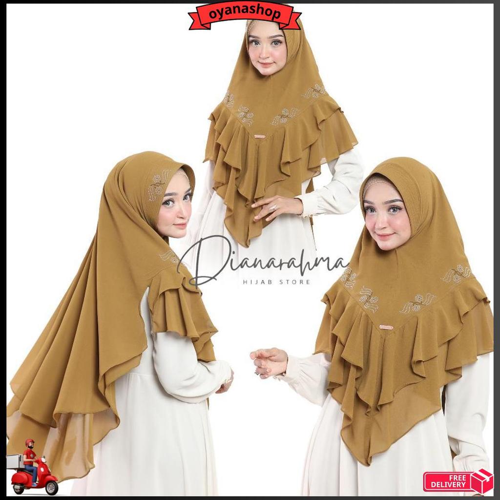 Jilbab Hijab Khimar Syar'I Ceruty Babydoll 2 Layer Rempel Payet Langsung Kirim