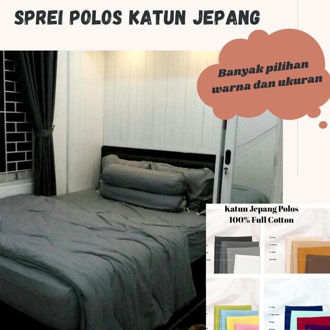 TERLARIS SPREI SET POLOS KATUN JEPANG 160X200 - SPREI KATUN JEPANG