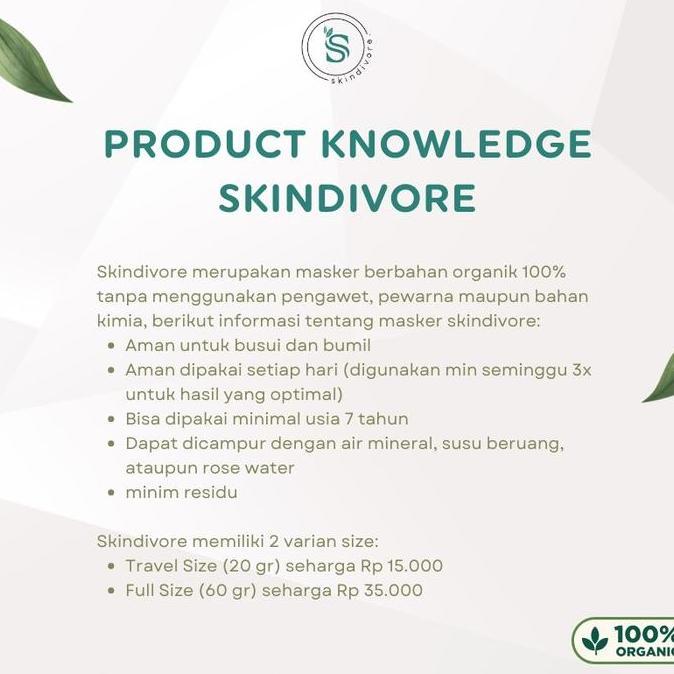 [BUNDLING] Masker Organik Skindivore Fullsize 60gr | BPOM