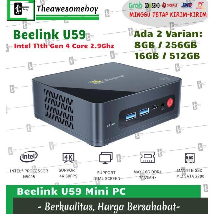Mini PC Beelink U59 Intel 11 Jasper Lake N5095 SSD DDR4 Windows 11 Pro