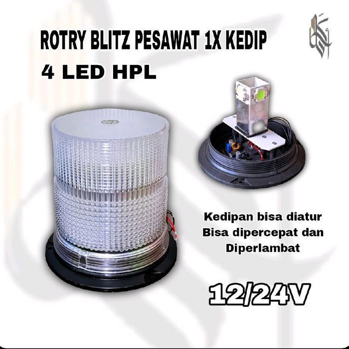 Lampu Rotary Blitz 1X Kedip Toples Besar Kedipan Bisa Diatur Bisa Dipercepat & Diperlambat Lampu Eme