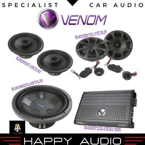 Indahshopseller - Paket Audio Mobil Full Set Sound System Venom Elemento Veto Series