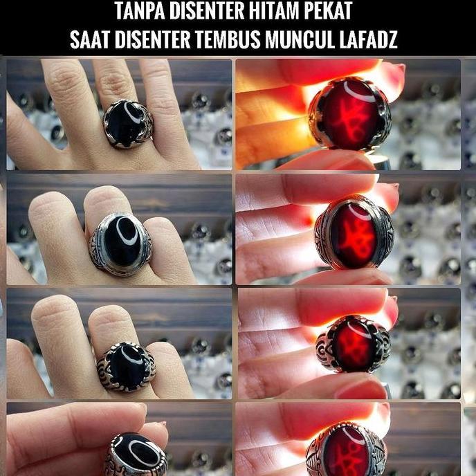 Youboy- Cincin Batu Akik Yaman Wulung -100% Asli Batu - Lafadz Muhammad - Model Terbaru - Rings
