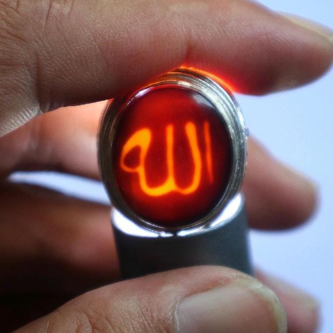 Youboy- Cincin Batu Akik Yaman Wulung Lafadz Allah Lafadz Muhammad ( Satu Pasang / 2Pcs )
