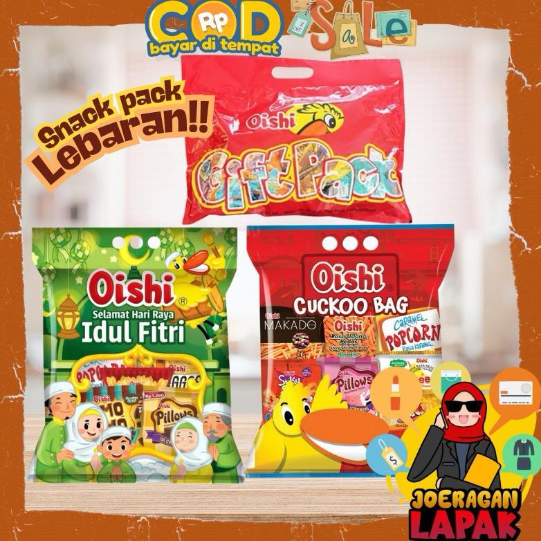 OISHI SNACK PACK IDUL FITRI LEBARAN RED GIFT BAG CUCKOO HADIAH ANAK JAJAN HARI RAYA POPCORN SPONGE C