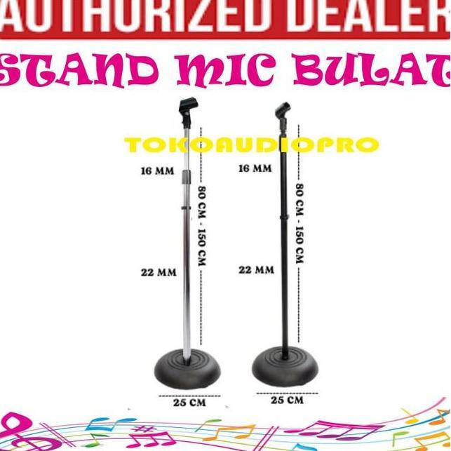 Stand Microphone Lantai Stand Mic Bulat Stand Mic Besi