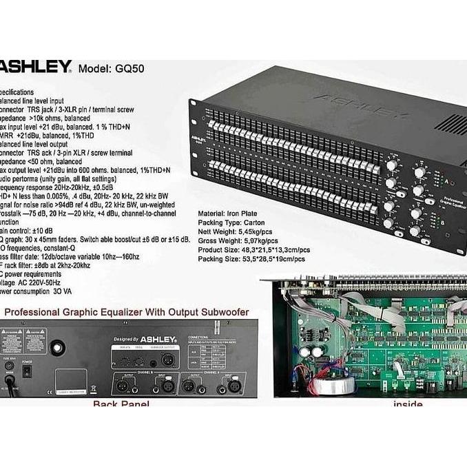 TERMURAH - Equalizer ASHLEY GQ50 GQ-50 Plus Subwoofer Original