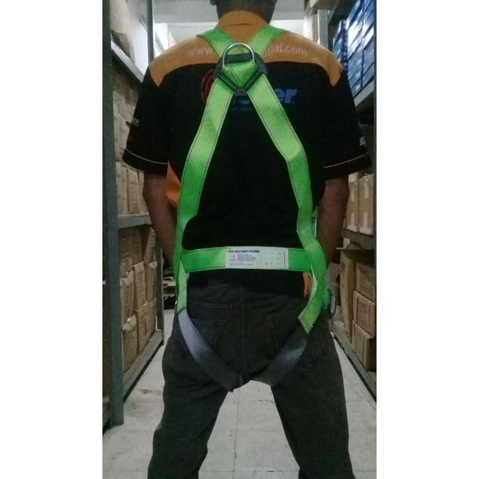 H-LIFT Full body harness Green Double Hook lanyard with shock absorber