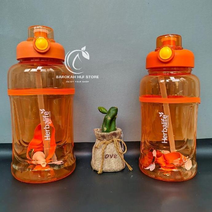 Botol Air Minum HLF 1,5 Liter dan 2 Liter ada sedotan dan tali - Botol Minum Viral - Botol Minum Her