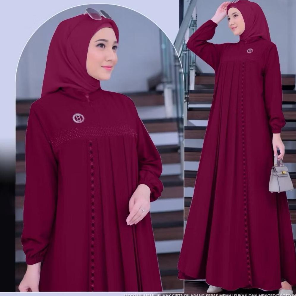 NEW DEALS Anggun Dress Pakaian Viral 2026 Bahan CerutyBabyDoll Gamis Pesta Mewah Dres Kondangan Gami