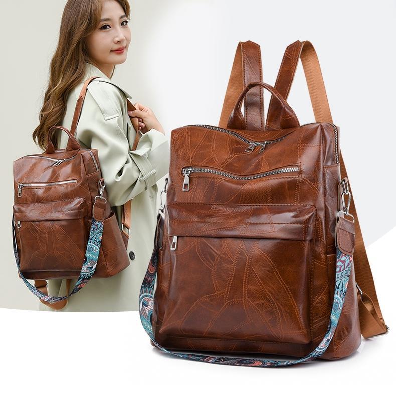 hot deals waterproof tahan air leather kulit ransel 14 inch laptop tas besar bag perempuan wanita ta