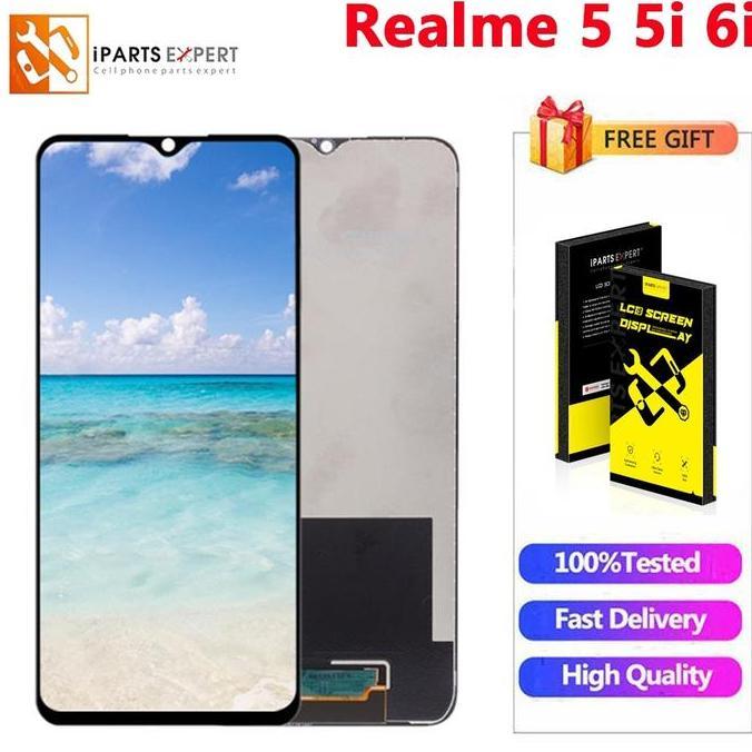 IPARTSEXPERT LCD Asli untuk Realme C3 5 5s 5i 6i RMX2027 RMX2021 RMX2020 Layar LCD dengan Bingkai Di