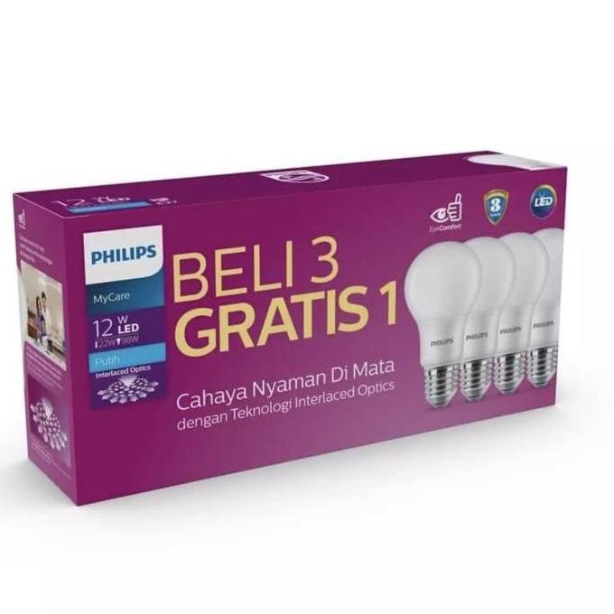 Paket Lampu Philips 12 Watt 12W Led Bulb Philips 12 Watt 12Watt Mycare