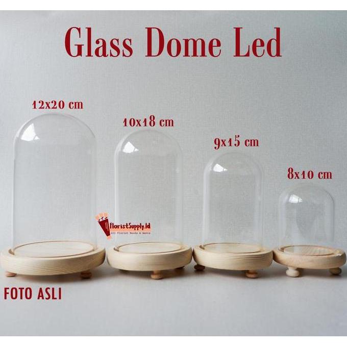 [Termasuk Lampu] Glass Dome Led / Flower Dome Light / Lampu Kubah Kaca