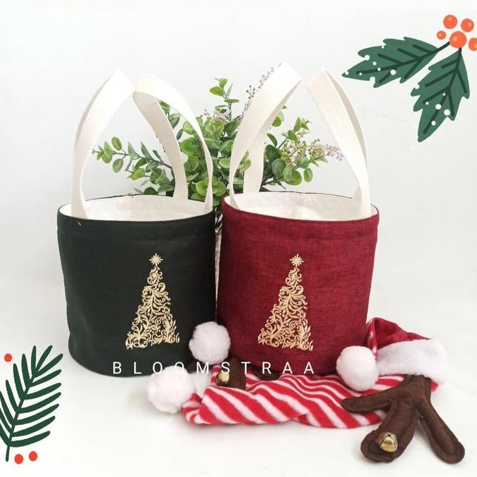 [ BURNET ] Hampers Bucket Bag Christmas Edition Tas Souvenir Natal