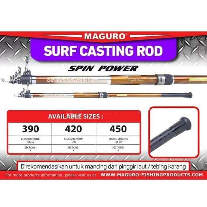 Joran Maguro SPIN POWER 390 | 420 | 450 CM | Surf Casting Laut Antena
