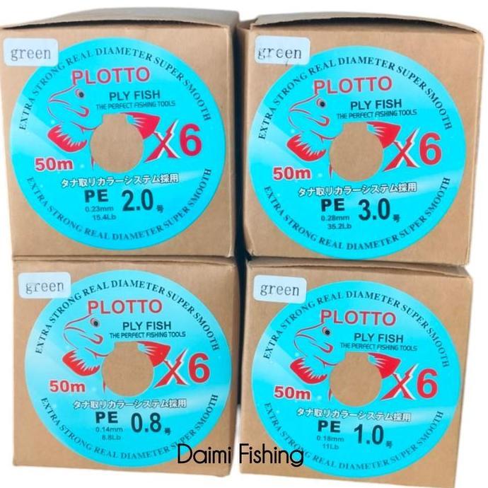 Senar PE PLOTTO Plyfish X6 Green 50m Connecting Senar Pancing PE