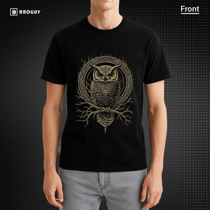 BROGUY Kaos Pria Owl Tee 230 GSM Tebal & Premium