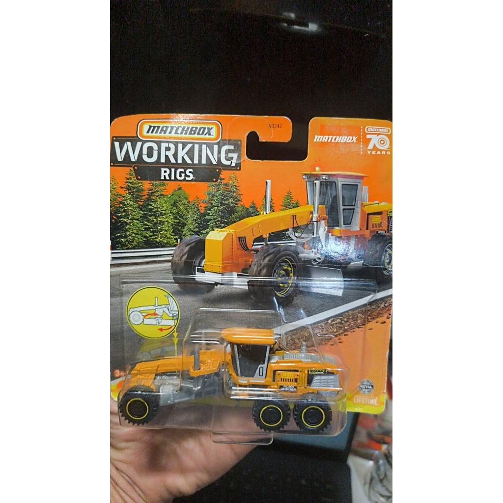 Matchbox Working Rigs - Road Grader - Diecast Motor Grader  Konstruksi