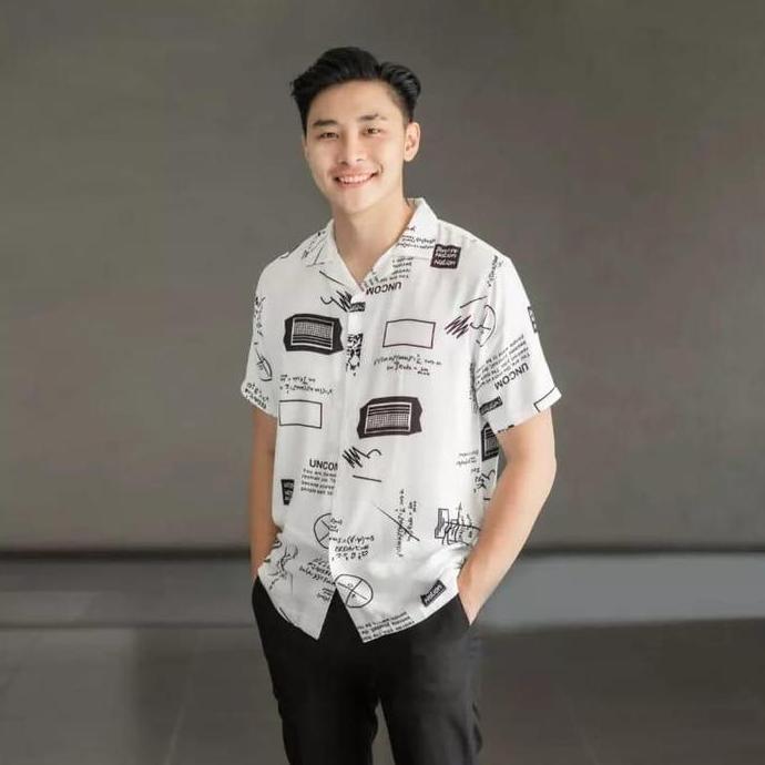 DS292 - Kemeja Pria Dewasa Motif / Kemeja Hawai Vintage / Kemeja Lengan Pendek Pria Baju Diamond Pan