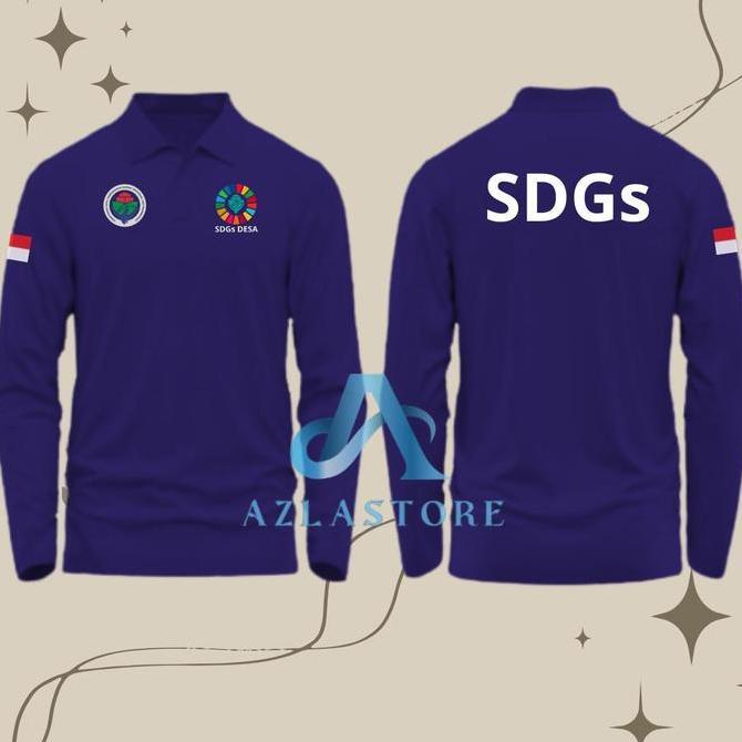 DS83 >> terbaru Baju Kaos Poloshirt Pria dan Wanita SABLON SDGs DESA Atasan Polo Berkerah Lengan Pan