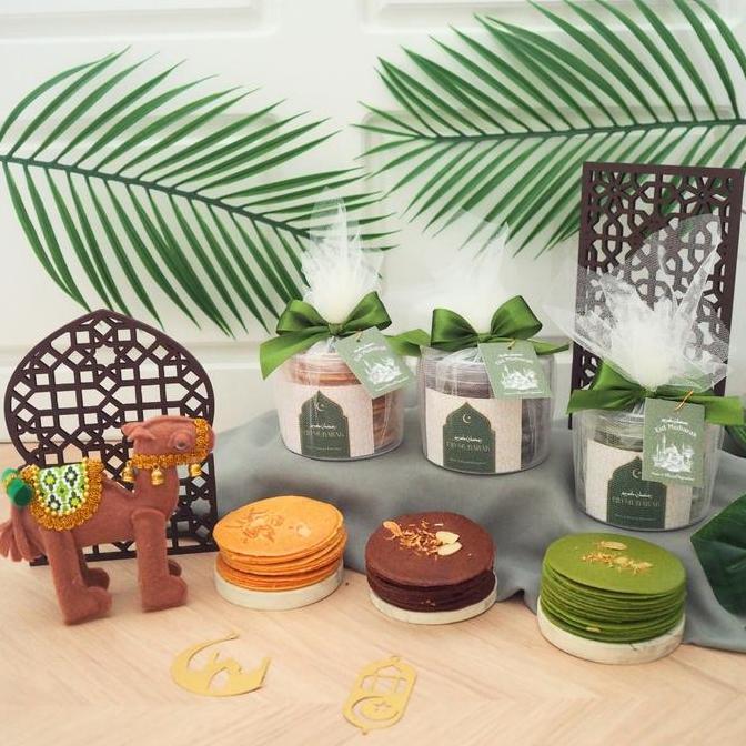 Banivestiwall - GIFT Bingkisan Mini Almond Crispy Bite It Cookies 70 gr (Vanilla/Coklat/Greentea)  H