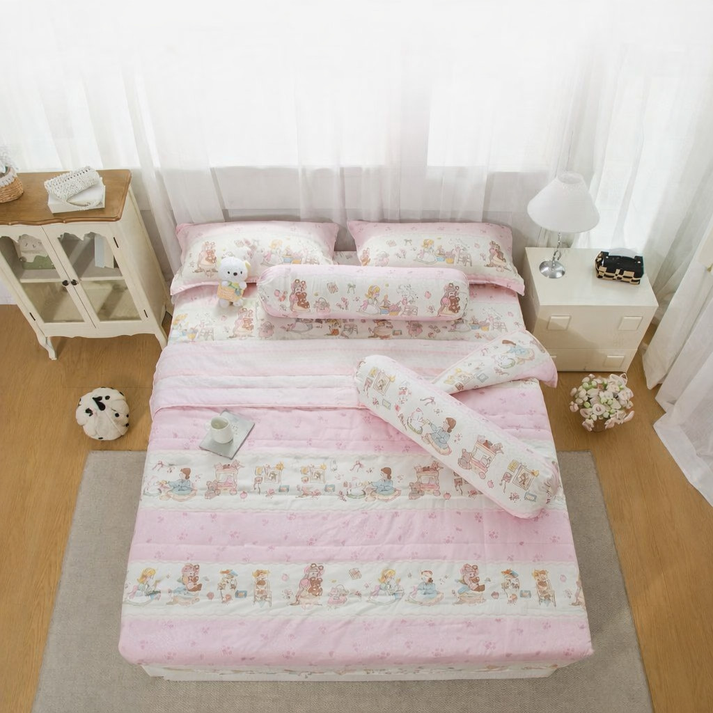 Selimut Bedcover Katun / Selimut bedcover 2 Sisi Motif Aesthetic 180x200 cm Korean Design New