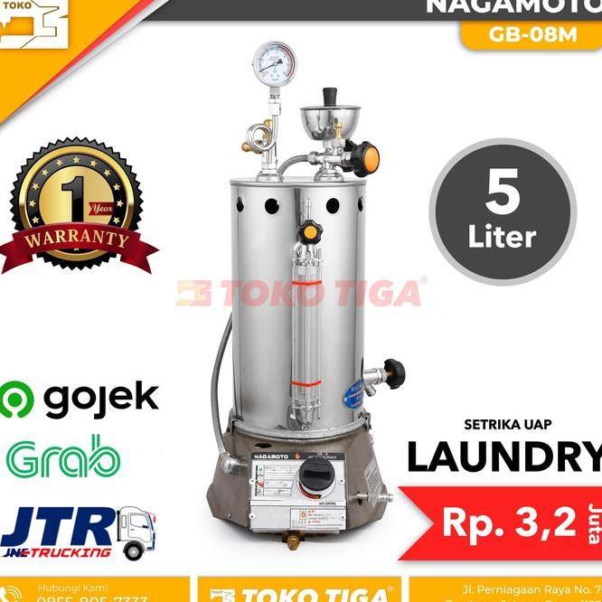 Setrika Uap Steam Boiler Laundry Otomatis 5 Liter Nagamoto Gbm