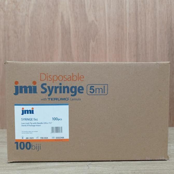 JMI SYRINGE 5CC/ML WITH TERUMO CANNULA [1 BOX 100 PCS]