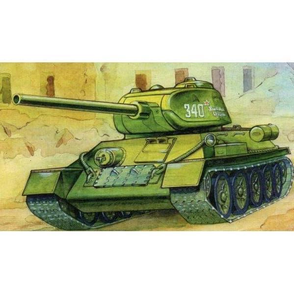 (Mainan Kertas) DIY Papercraft Tank WWII-T-34-85-Tank-V3