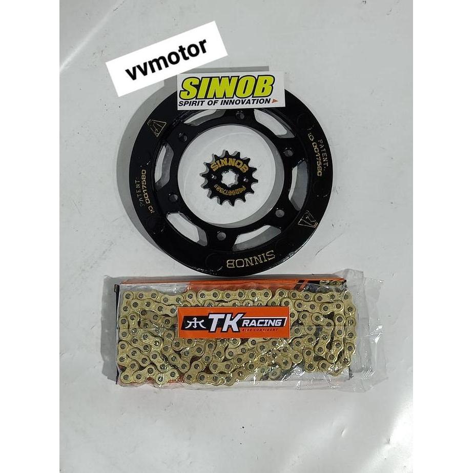 KOMPLET SEPAKET GEAR SINNOB RANTAI TK RACING R 15 NEW V3 DAN VIXION R