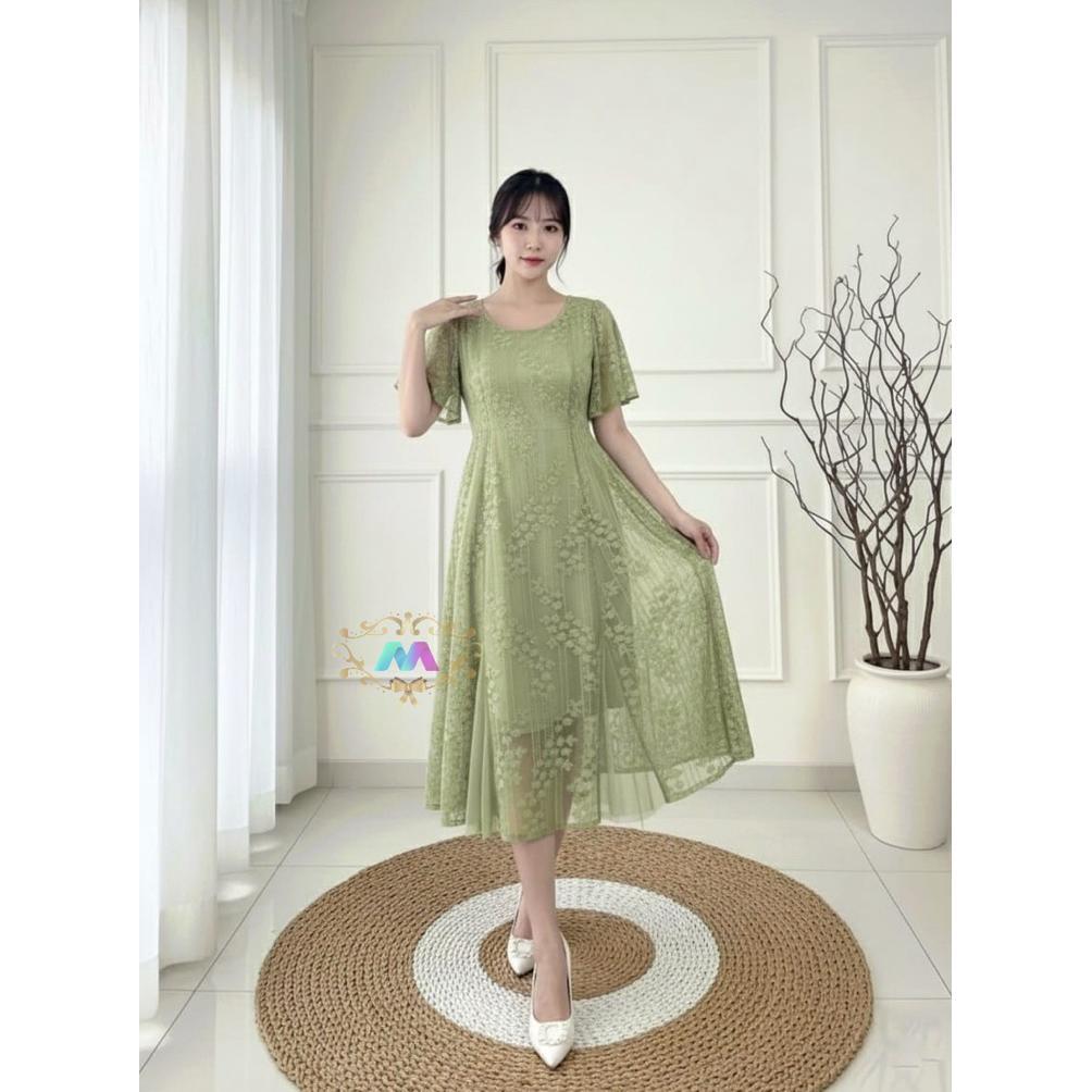 HOT DEALS REAL PIC - DRESS TIARA MALIKA OUTFIT TERBARU TAHUN 2025 / MIDI DRESS KOREAN LOOK 3UKURAN M