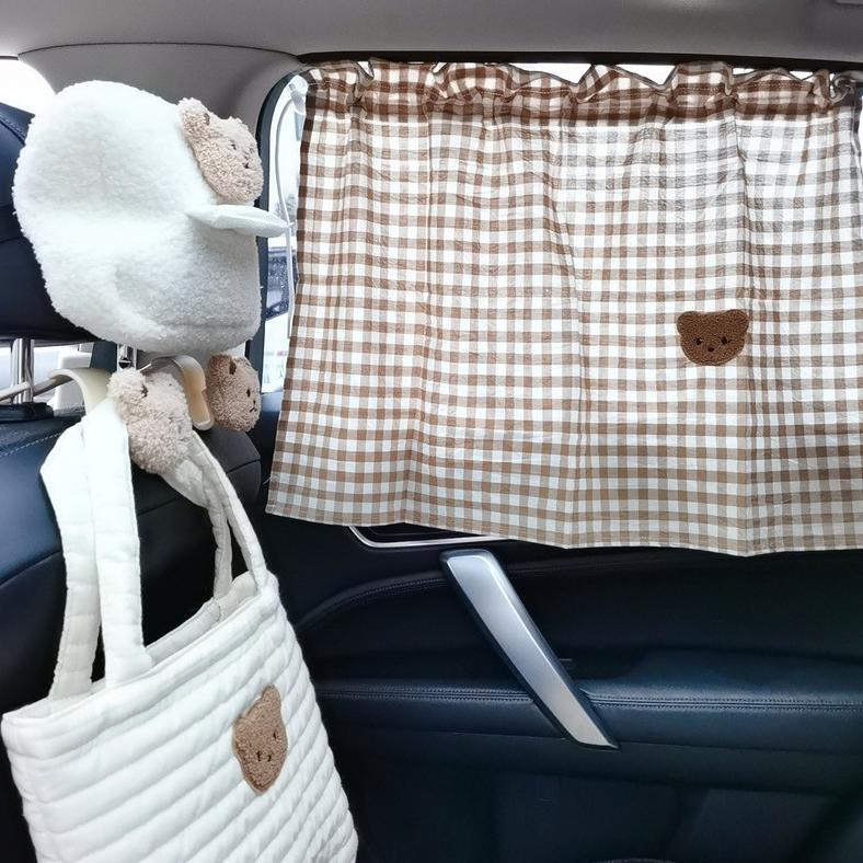 new little latella - tirai kaca mobil motif bear | gorden portable/gorden mobil anti uv/ gorden kaca