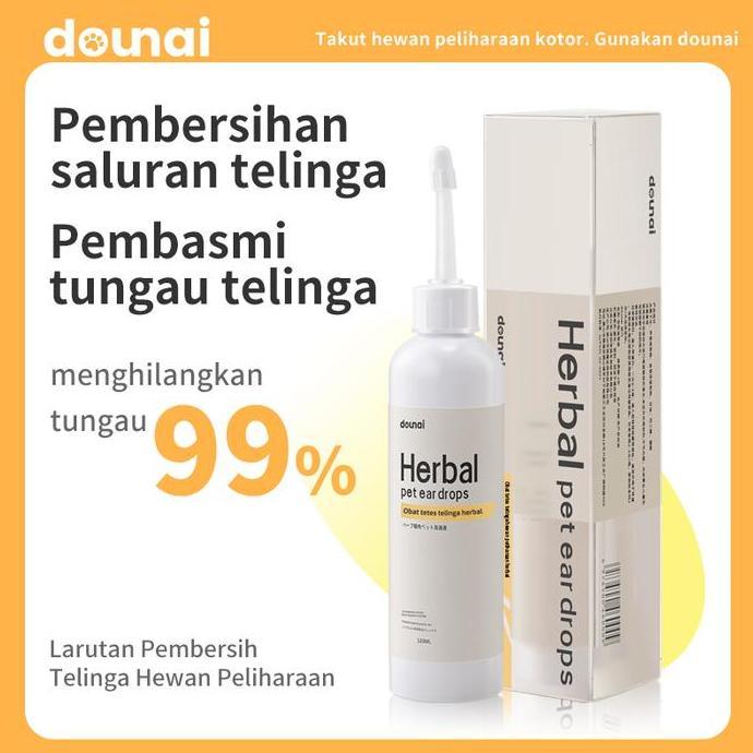 Nespt- Dounai Obat Tetes Telinga Kucing Dan Anjing Lan Kotoran & Infeksi , Bebas Tungau Atasi Gatal,