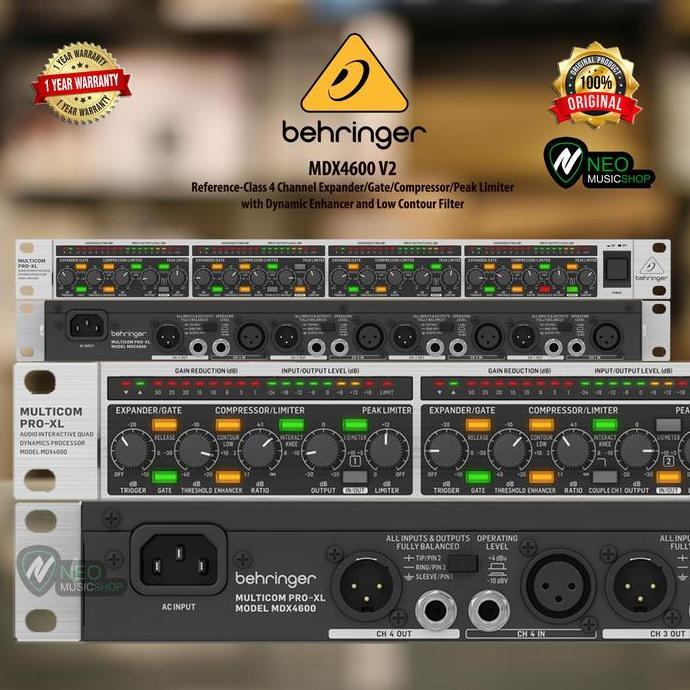 BEHRINGER MDX4600 V2 4 CHANNEL EXPANDER GATE COMPRESSOR PEAK LIMITER MIXER ORIGINAL DAN TERPERCAYA