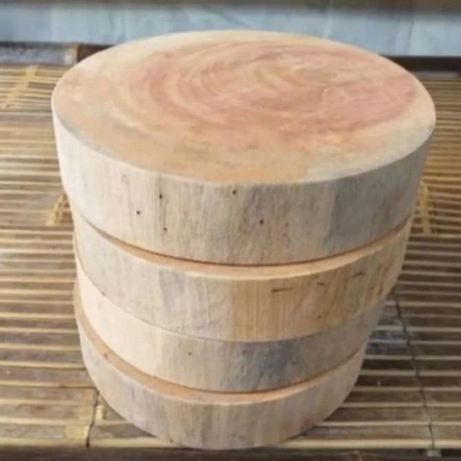 Cookwe- Asli Talenan Kayu Bulat 20-23 Cm Tebal 7Cm/Tatakan Kayu, Asam Nangka, Rambutan/Cutingg Boart