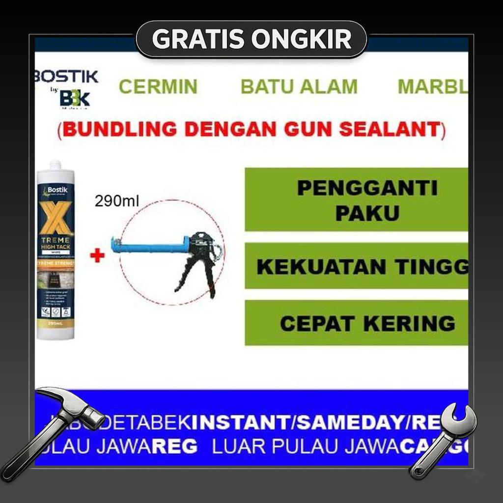 Lem Perekat Quadra Granite Slab Bostik No More Nails High Tack H785 H 785 Xtreme High Tack (Nama Bar